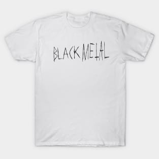 Black Metal Dark Text Design T-Shirt